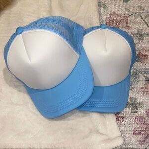 2 Pair Blue and White Trucker Hats